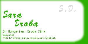 sara droba business card